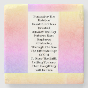 Onthoud de regenboog stenen onderzetter