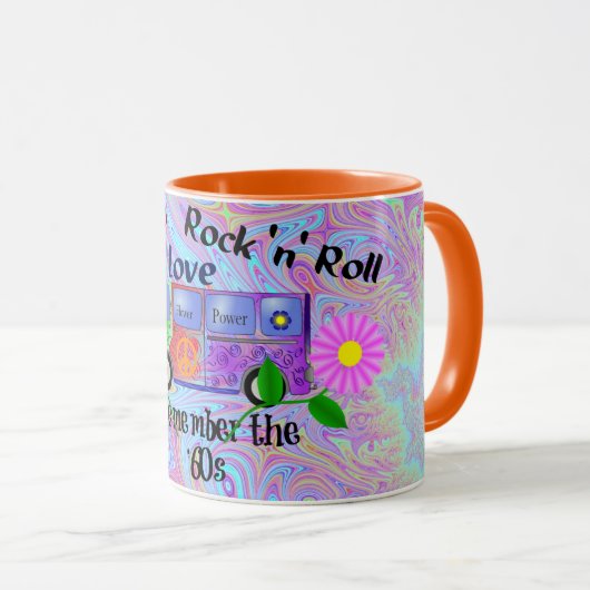 Onthoud de zestig, psychedelisch ontwerp. mok (Voorkant rechts)