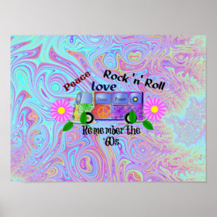 Onthoud de zestig, psychedelisch ontwerp. poster