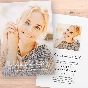 Onthoud een Fabulous Life Memorial Moderne foto Kaart