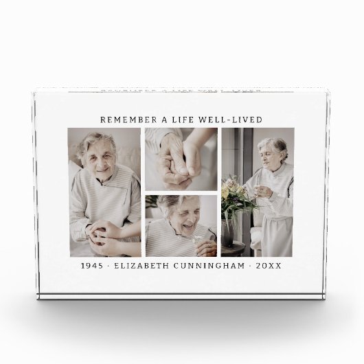 Onthoud een leven Moderne eenvoudige 4 collage Fotoblokken (Voorkant)