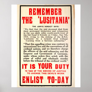 Onthoud het Poster "Lusitania"_Propaganda