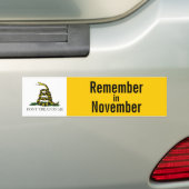 Onthoud in november bumpersticker (Op auto)