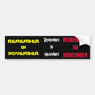 Onthoud in november bumpersticker