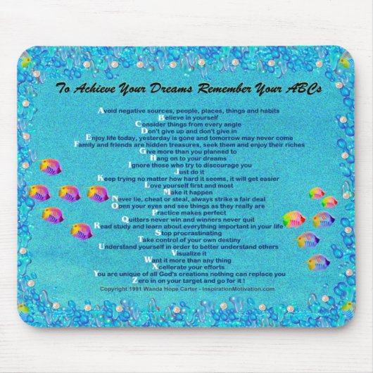 "... Onthoud je ABC's onderwaterscène Mousepad Muismat (Voorkant)