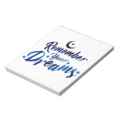 Onthoud je dromen, notebook notitieblok (Gedraaid)
