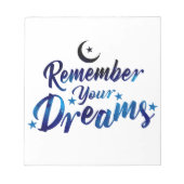 Onthoud je dromen, notebook notitieblok (Voorkant)