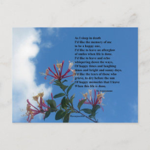 Onthoud mij gedicht briefkaart
