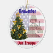Onthoud onze troepenfeestdag keramisch ornament (Links)