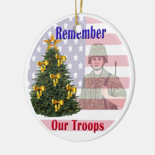 Onthoud onze troepenfeestdag keramisch ornament (Links)
