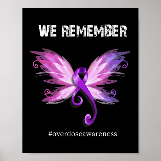 Onthoud Overdose Awareness Day Paarse lint Poster (Voorkant)