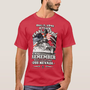 ONTHOUD Pearl Harbor USS Nevada BB36 T-shirt
