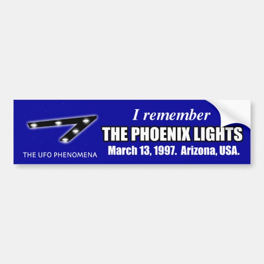 Onthoud UFO Phoenix Lights Bumpersticker (Voorkant)