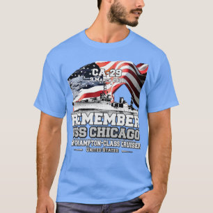 ONTHOUD USS Chicago CA29 marine veteranen T-shirt