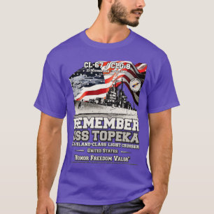 ONTHOUD USS Topeka CL67 US Navy lichte kruiser T-shirt