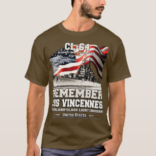 ONTHOUD USS Vincennes CL64 kruiser marine veterane T-shirt