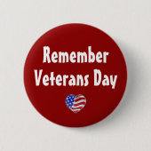 Onthoud Veterans Day Button (Voorkant)