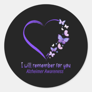 Onthoud voor u Alzheimerheimer Awareness Apparel Ronde Sticker