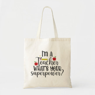 Ontketen je superkracht: waardering voor leraren tote bag