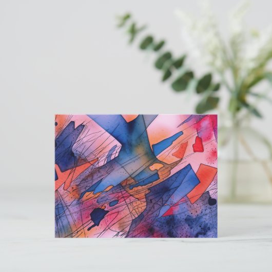 "Ontketend potentieel" Hedendaagse Abstracte kunst Briefkaart (Staand voorkant)