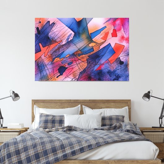 "Ontketend potentieel" Hedendaagse Abstracte kunst Canvas Afdruk (Insitu (Slaapkamer))