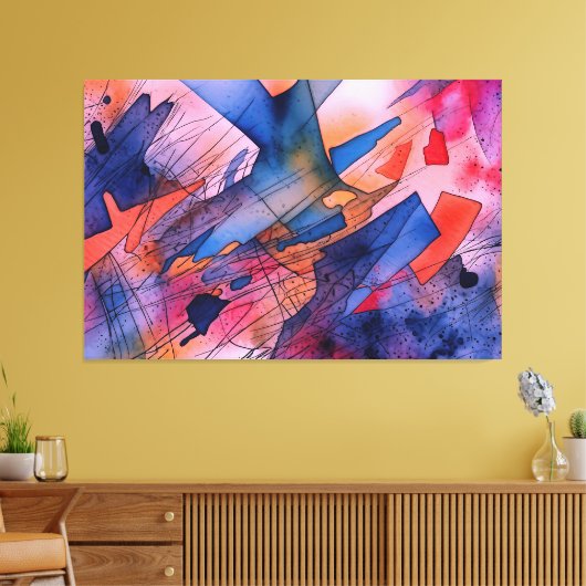 "Ontketend potentieel" Hedendaagse Abstracte kunst Canvas Afdruk (Insitu (Woonkamer))