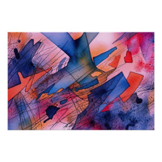 "Ontketend potentieel" Hedendaagse Abstracte kunst Perfect Poster