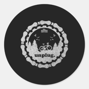 Ontkoppel, ga naar buiten en ga mountainbiken Fiet Ronde Sticker