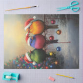 Ontkoppel kerstvogels op een draad tissuepapier (Craft)