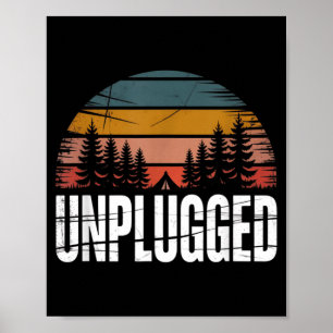 Ontkoppelde Camng-shirt Retro Zonsondergang Bos Na Poster