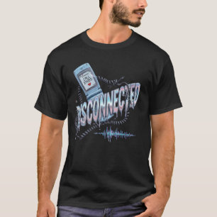 Ontkoppelde Y2K Flip Phone Breuk Melancholie Vin T-shirt