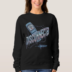 Ontkoppelde Y2K Flip Phone Breuk Melancholie Vin Trui