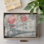 Ontkoppeling Retro  Parijs Floral Kerstmis Tissuepapier (Geschenk)