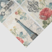 Ontkoppeling Retro  Parijs Floral Kerstmis Tissuepapier (Detail)