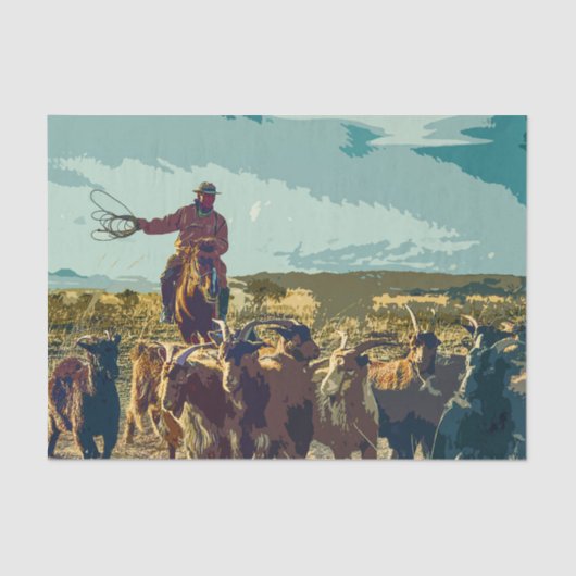 Ontkoppeling van cowboy en vee tissuepapier (Voorkant)