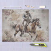 Ontkoppeling van cowboy Westerne Floral Waterverf Tissuepapier (Craft)