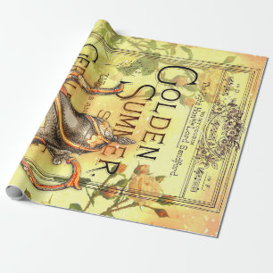 Ontkoppeling van de Tea Golden Summer Ephemera Cadeaupapier