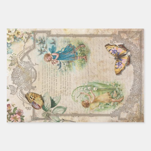 ontkoppeling van Fantasy Ephemera Inpakpapier Vel (Voorkant)