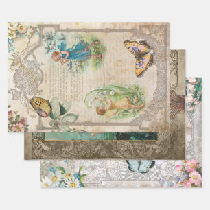 ontkoppeling van Fantasy Ephemera Inpakpapier Vel