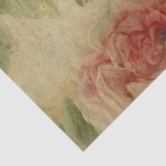 ontkoppeling van Floral Bouquet Script Ephemera Tissuepapier (Detail)