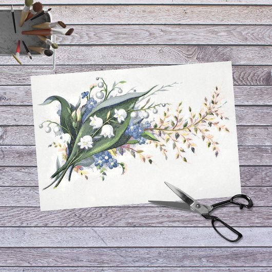  ontkoppeling van Floral ephemera Tissuepapier