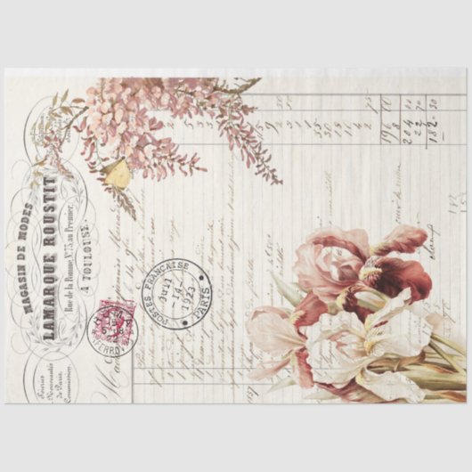 Ontkoppeling van Floral Ephemera Tissuepapier (Voorkant)
