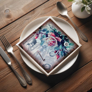 Ontkoppeling van Floral Key Ephemera Servet