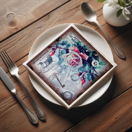 Ontkoppeling van Floral Key Ephemera Servet