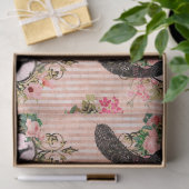  ontkoppeling van Floral Pacock Pink Tissuepapier (Geschenk)