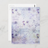 Ontkoppeling van lavender Flowers Briefkaart (Voorkant / Achterkant)