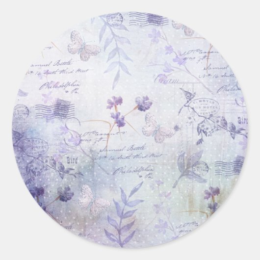 Ontkoppeling van lavender Flowers Ronde Sticker (Voorkant)