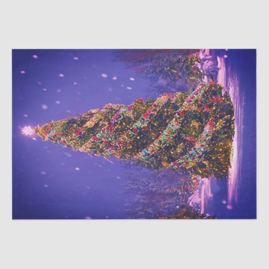 Ontkoppeling van liefdevol gedecormeerde kerstbome tissuepapier (Voorkant)