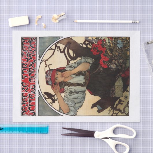  ontkoppeling van Mucha-kunst Tissuepapier (Craft)
