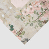 Ontkoppeling van Pink Gold Floral Ephemera Tissuepapier (Detail)